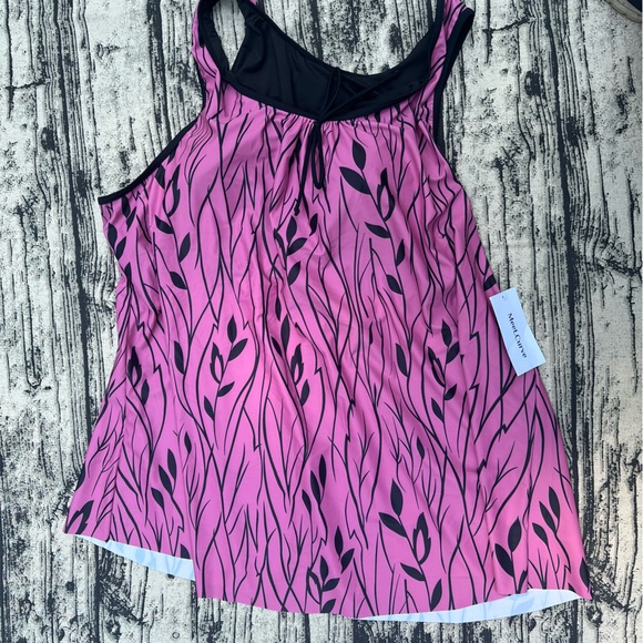 Plants Print Wide Straps Elegant Tankini Top - Picture 1 of 6
